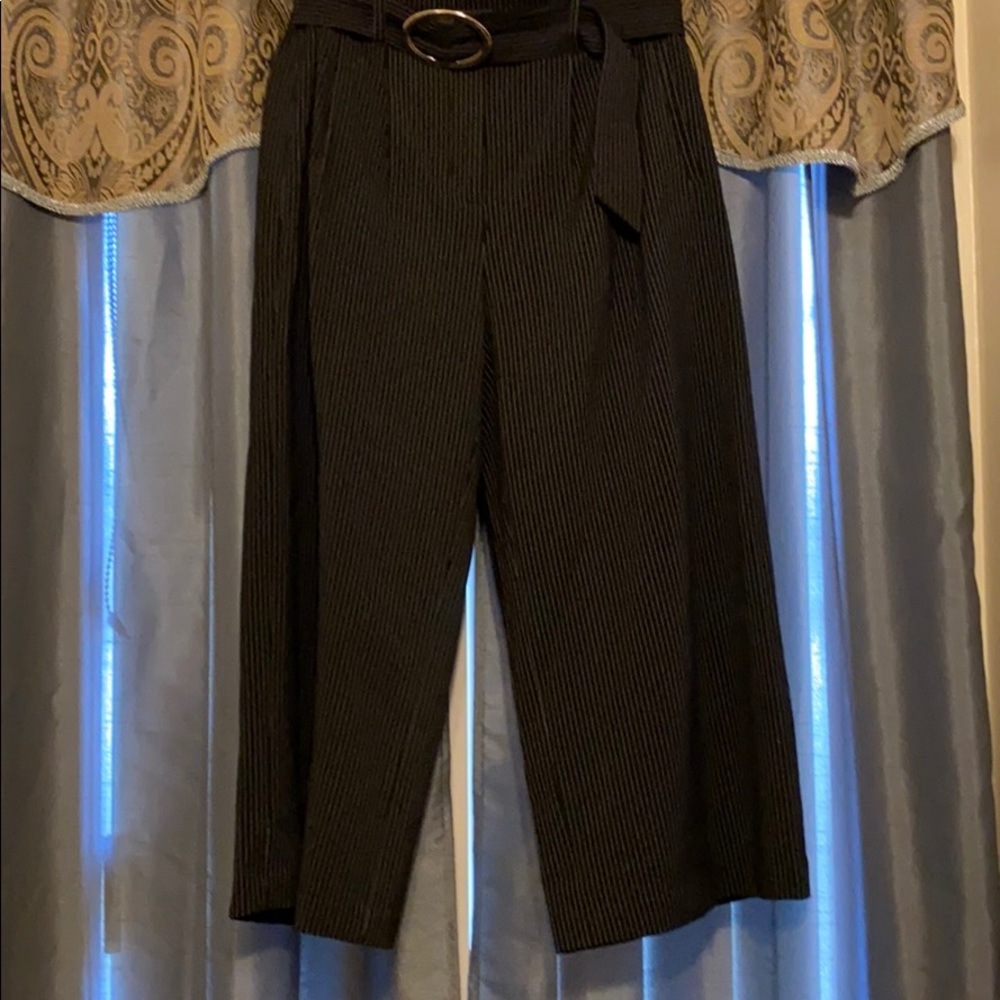 Ankle Length  AGB Fare Slacks White Pin stripe New